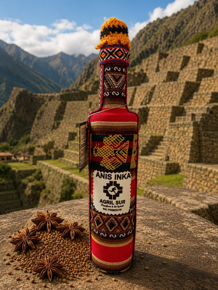 BOTELLA CON REVESTIMIENTO ANDINO - ANÍS INKA 500 ML