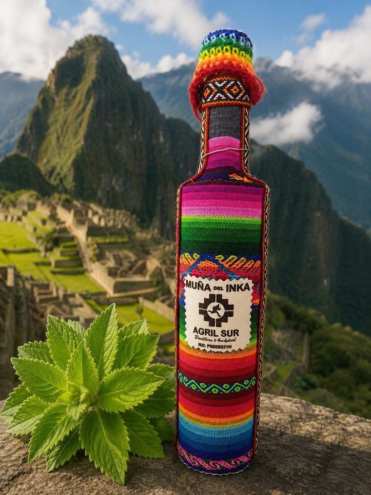 BOTELLA CON REVESTIMIENTO ANDINO - MUÑA DEL INKA 500 ML